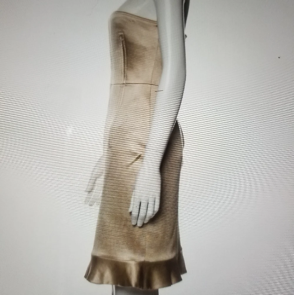 STELLA MCCARTNEY STRAPLESS KNEE LENGTH DRESS CHAMPAGNE NWT SZ MED - Picture 11 of 14